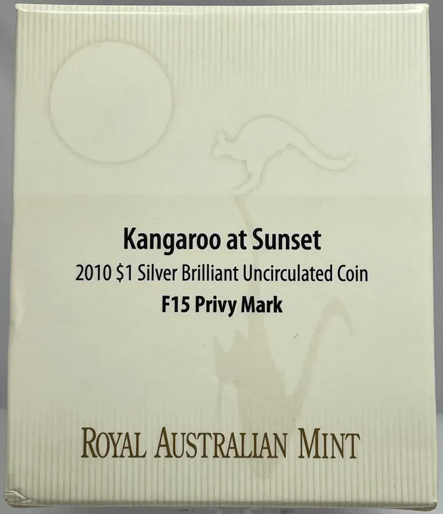 2010 1 Dollar Silver BU Coin Kangaroo at Sunset F15 Privy Mark product image