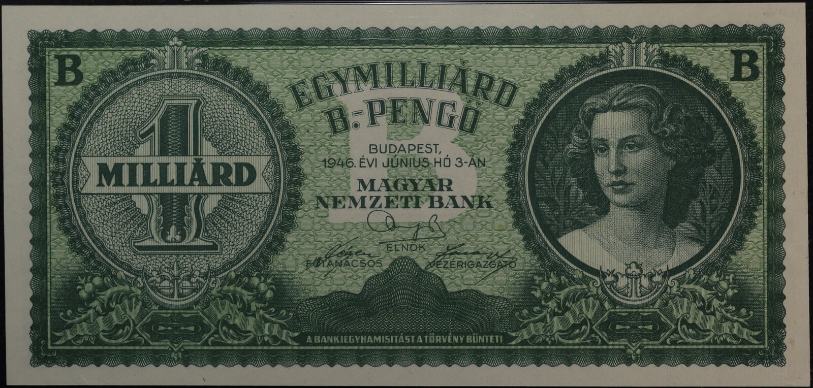 Hungary 1946 Egymillliard B-Pengo Pick#137 PMG 64EPQ product image