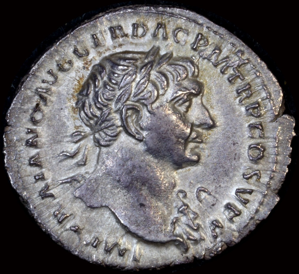 Ancient Rome (Imperial) 106-107 AD Trajan Silver Denarius Genius BMC 209 Extremely Fine product image