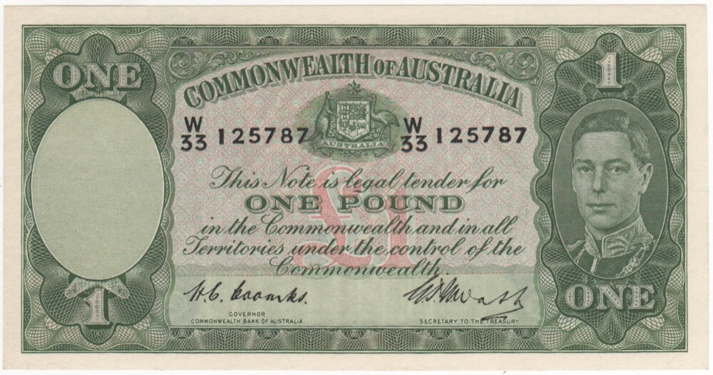1949 One Pound Coombs/Watt R31 good EF product image
