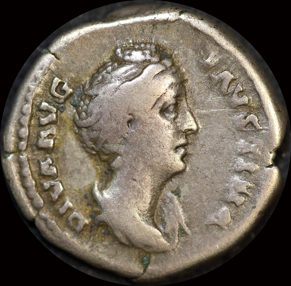 Ancient Rome (Imperial) 243 - 244 AD Faustina Senior Silver Denarius Pietas RIC III 395Ca Fine product image