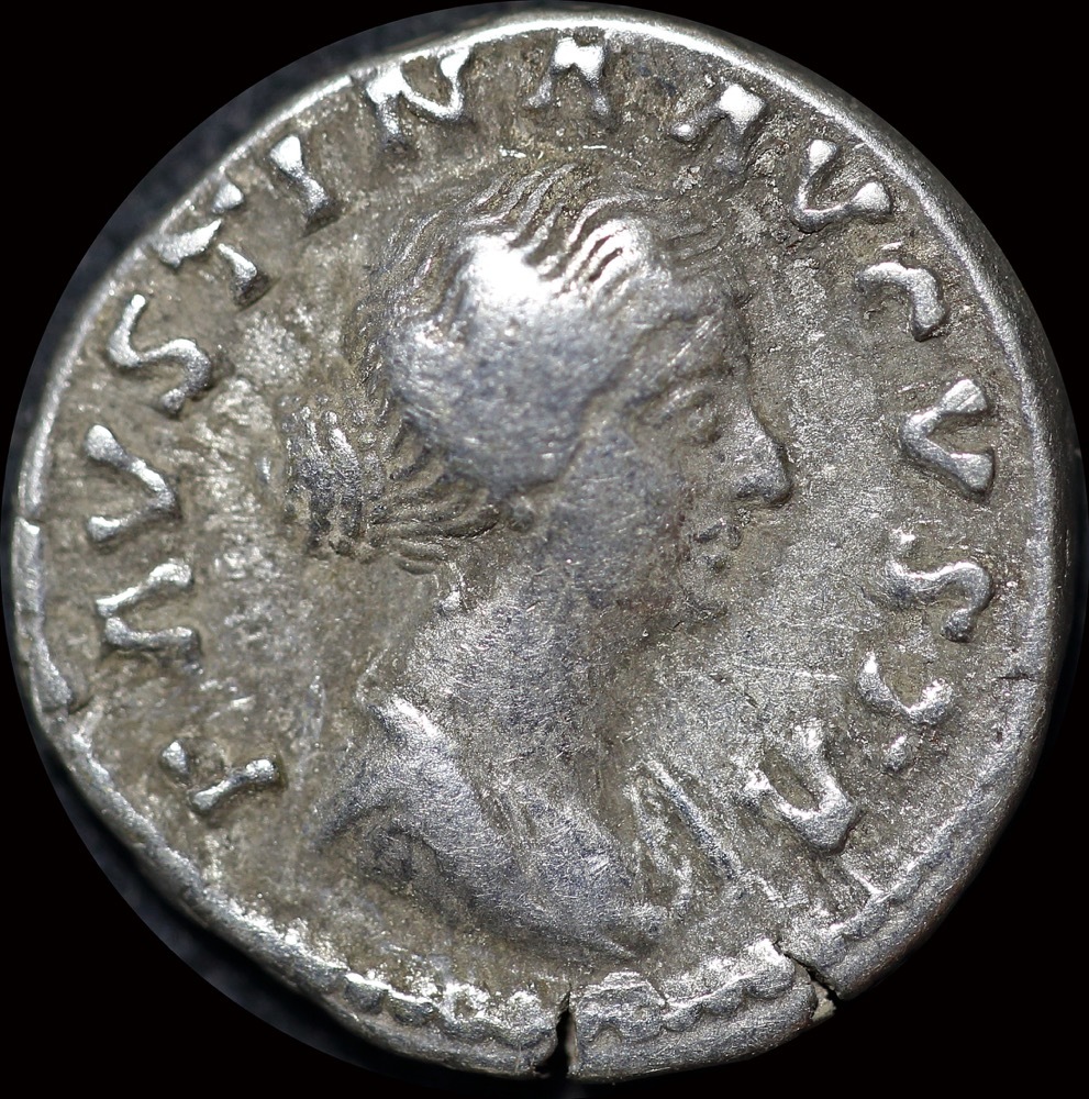 Ancient Rome (Imperial) 161 - 175 AD Faustina Junior Silver Denarius Fecunditas RIC III 676 Good Fine product image