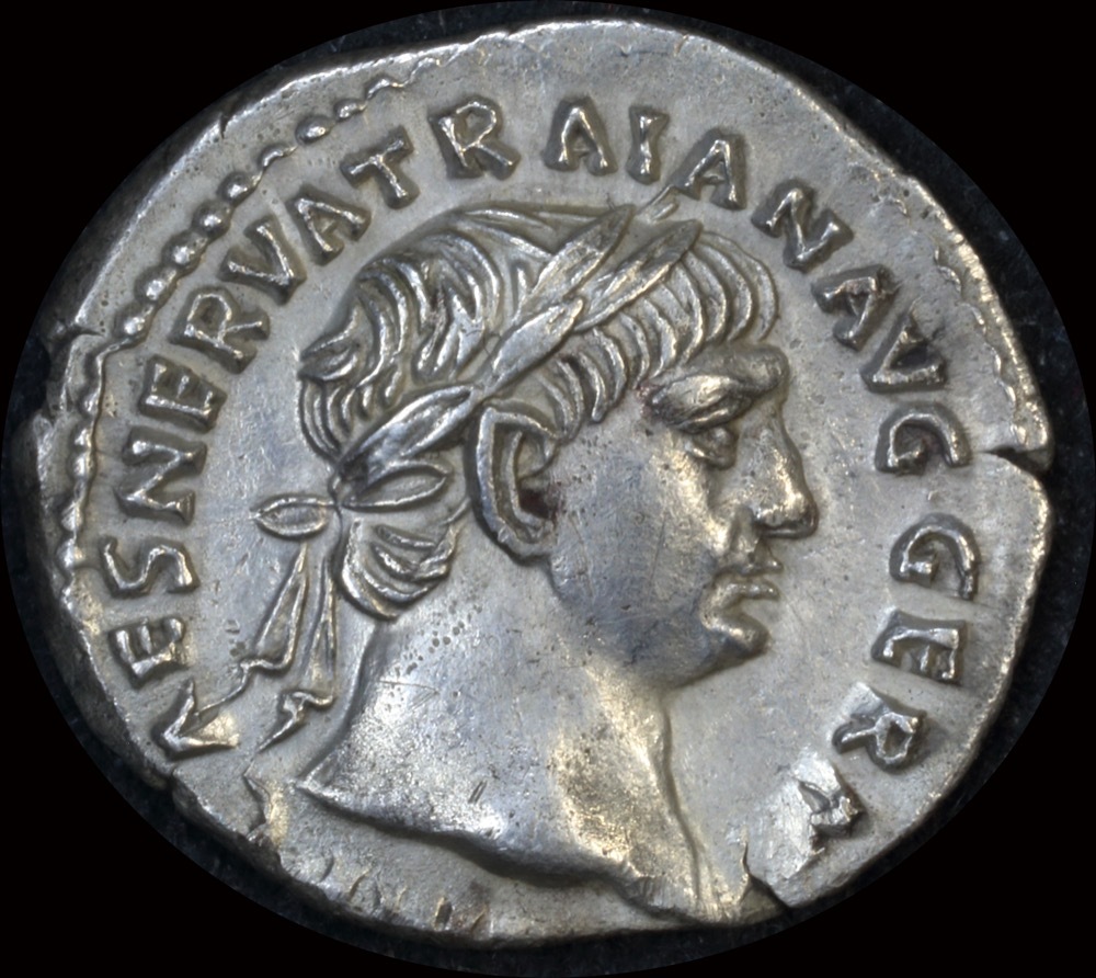 Ancient Rome (Imperial) 101-102 AD Trajan Silver Denarius Hercules BMC 86 Extremely Fine product image