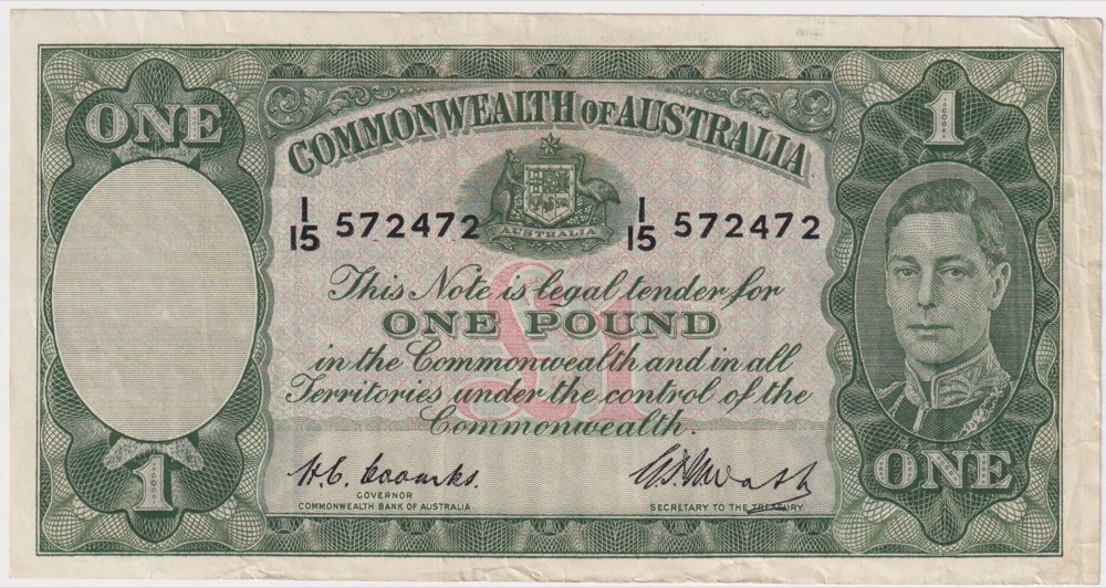 1949 One Pound Coombs/Watt R31 good VF product image
