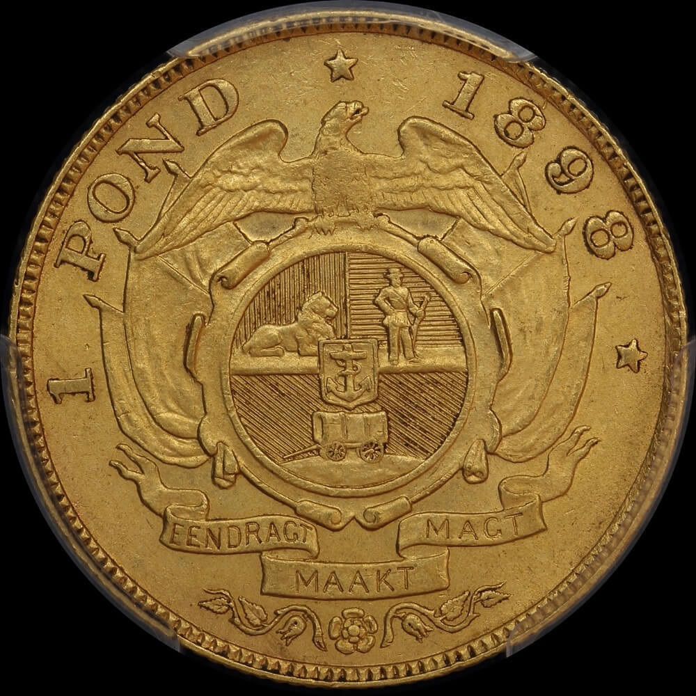 South Africa 1898 Gold Pond KM# 10.2 PCGS MS64 product image