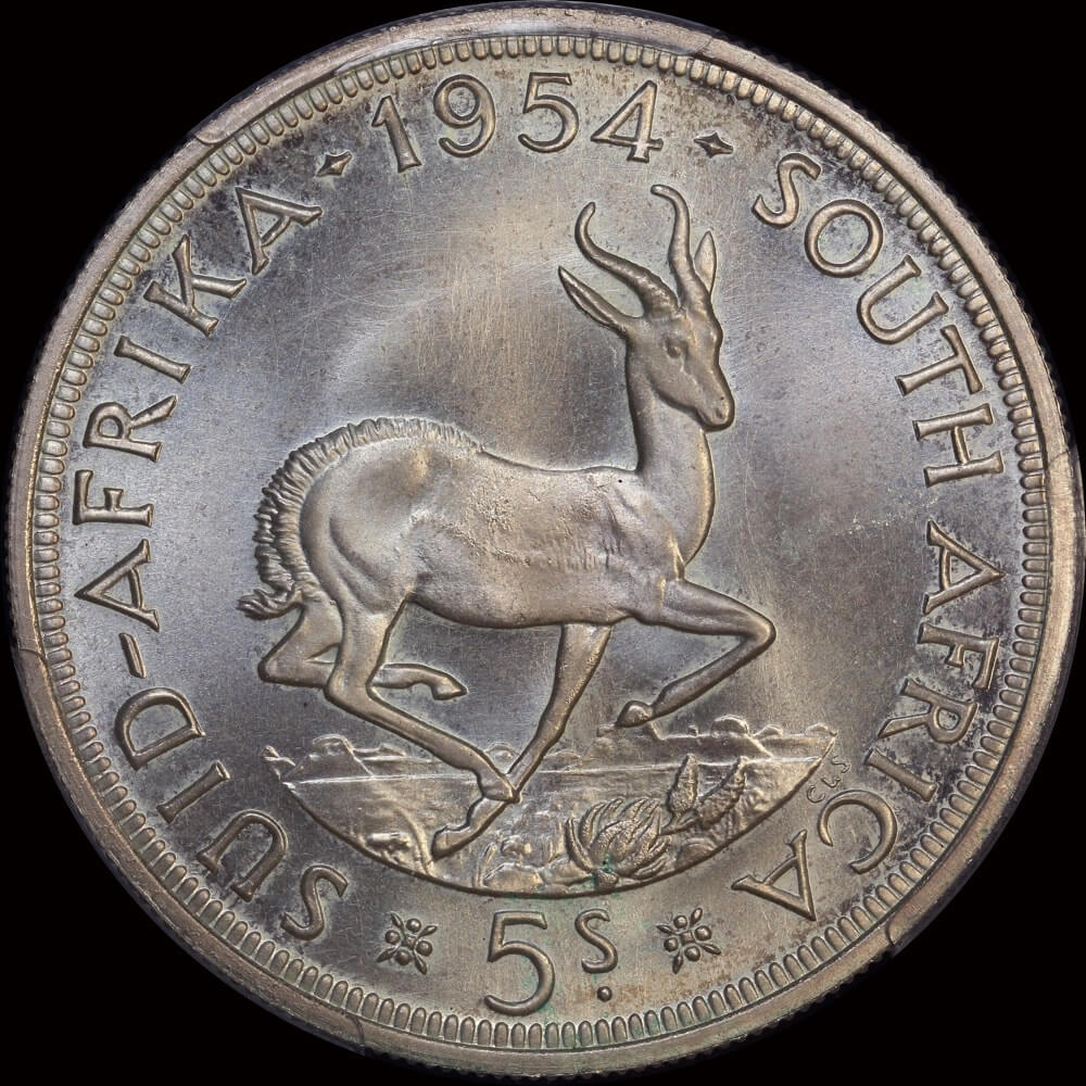 South Africa 1954 Silver 5 Shillings KM#52 PCGS PL65 product image
