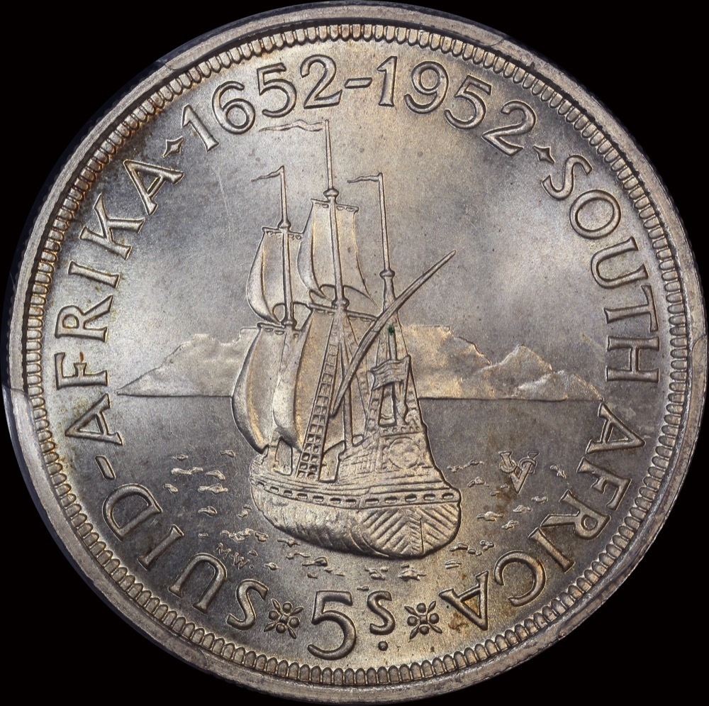 South Africa 1952 Silver 5 Shillings KM#41 PCGS PL66 product image