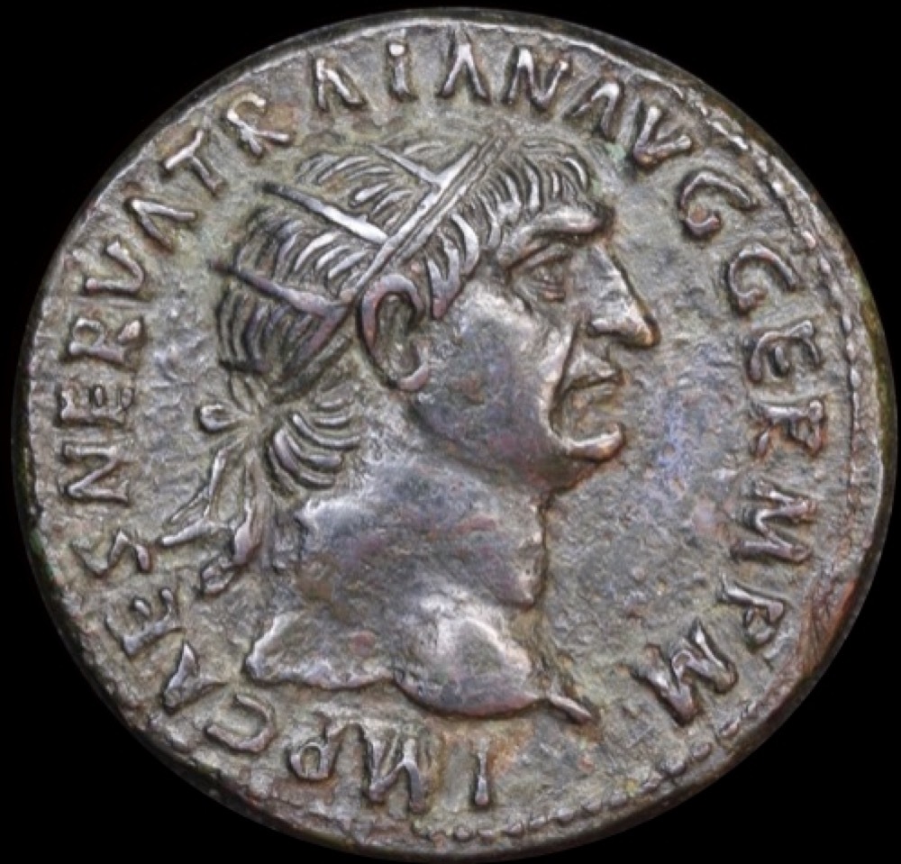 Ancient Rome (Imperial) 101-102 AD Trajan Bronze Dupondius Abundantia RIC 428 Extremely Fine product image