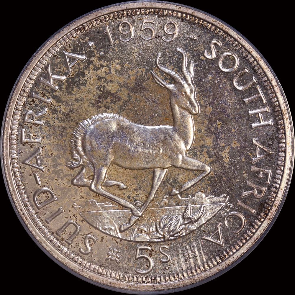 South Africa 1959 Silver 5 Shillings KM#52 PCGS PR65 product image