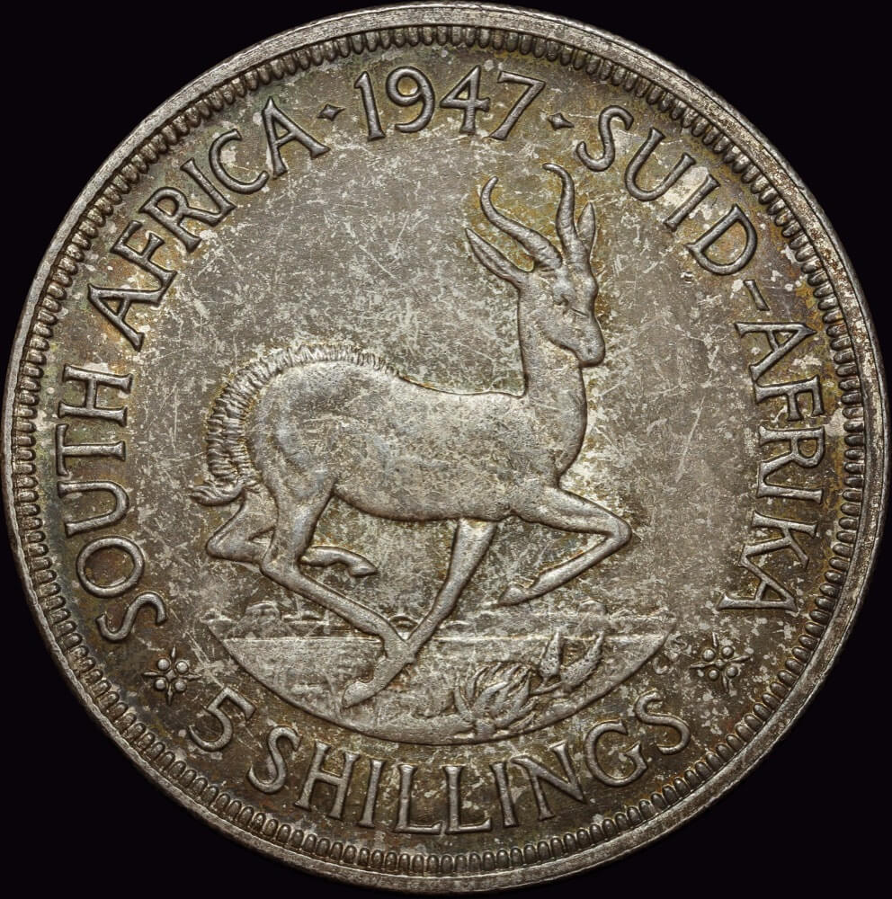 South Africa 1947 Silver 5 Shillings KM#31 PCGS MS64+ product image