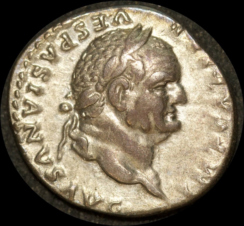 Ancient Rome (Imperial) 76 AD Vespasian Denarius Jupiter RIC 849 good VF product image