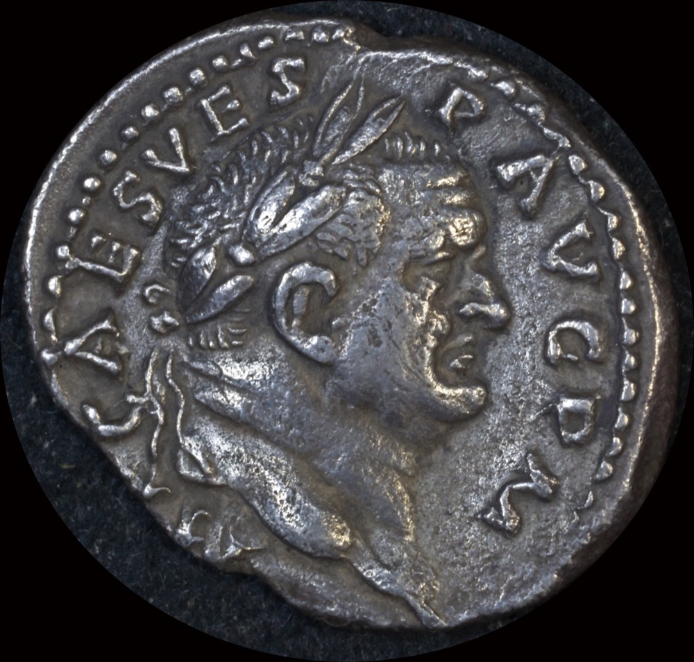 Ancient Rome (Imperial) 71 AD Vespasian Silver Denarius Vesta BMC 58 good VF product image