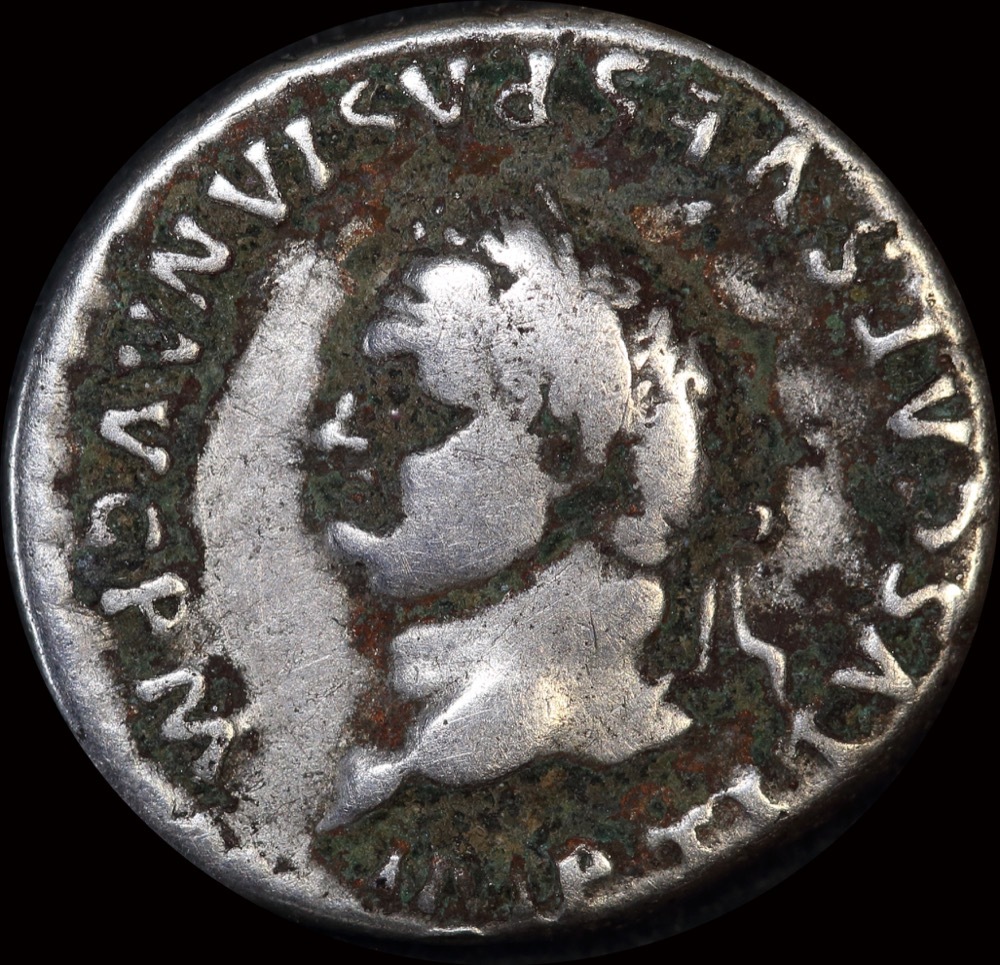 Ancient Rome (Imperial) AD 80 Titus Silver Denarius Tripod RIC I# 129 Fine product image