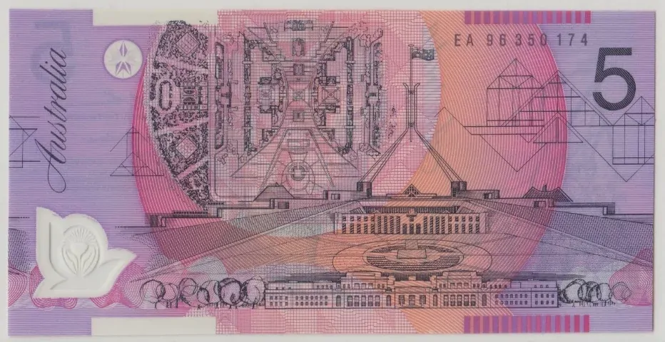 1996 $5 Note MacFarlane/Evans EA96 Last Prefix R218aL PCGS 66PPQ product image