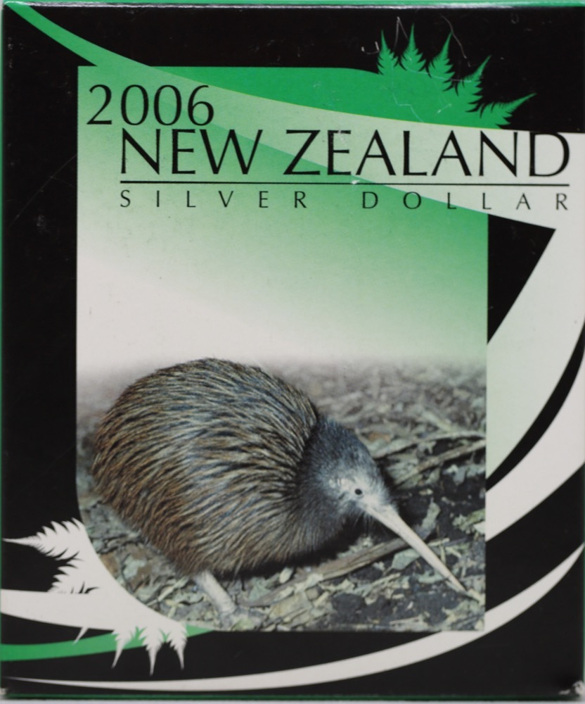 New Zealand 2006 Silver 1 Dollar Proof Coin North Island Brown Kiwi product image