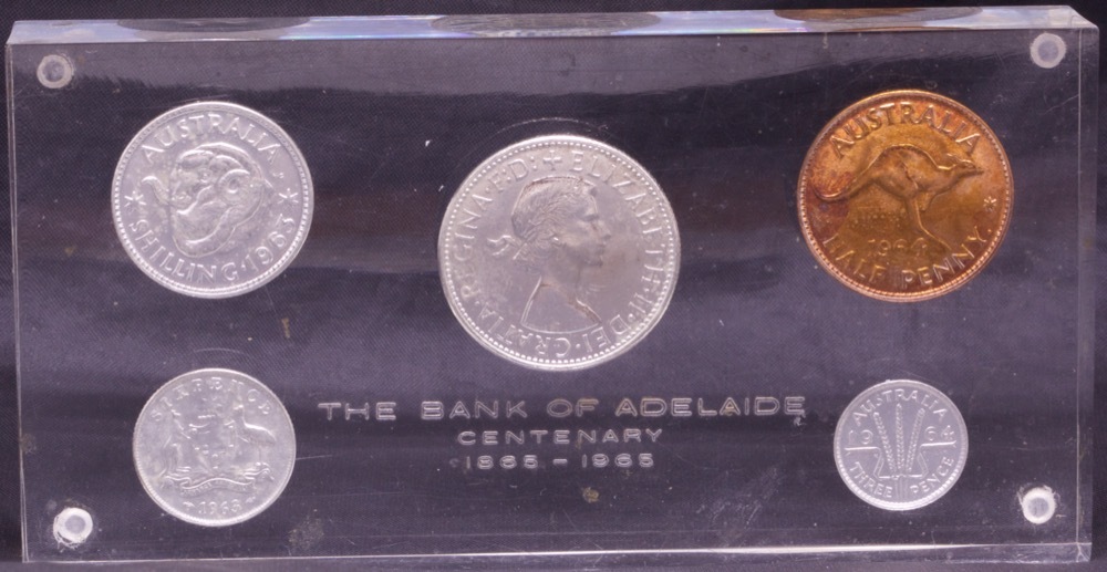 1965 Bank of Adelaide Centenary Commemorative Coin Paperweight product image