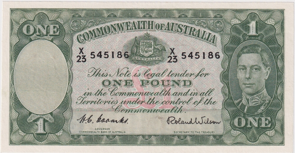 1952 One Pound Coombs/Wilson R32 about EF product image