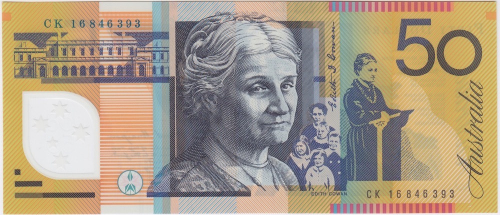 2016 $50 Note Stevens / Fraser Standard Prefix R523 Uncirculated  product image