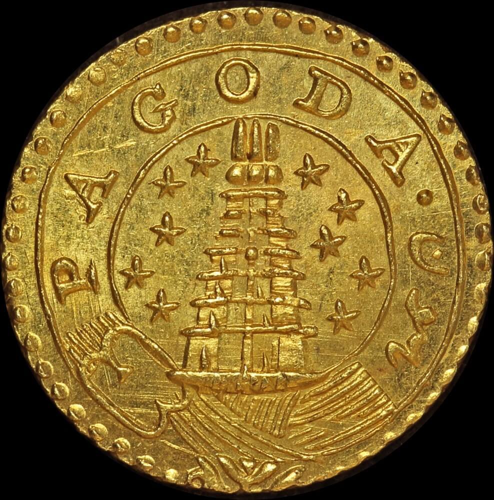 India (British EIC - Madras) 1808 Gold Pagoda KM#356 Uncirculated product image