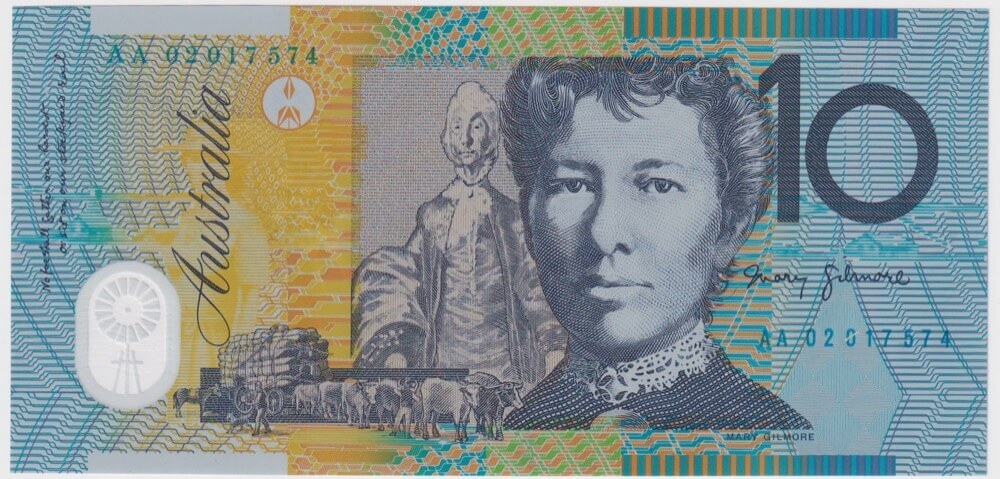 2002 $10 Note AA02 First Prefix MacFarlane/Henry R320aF Uncirculated product image