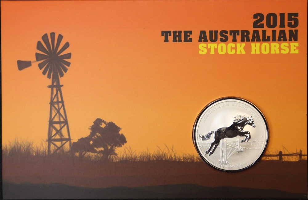 2015 Silver 1oz Specimen Coin on Card The Australian Stock Horse product image