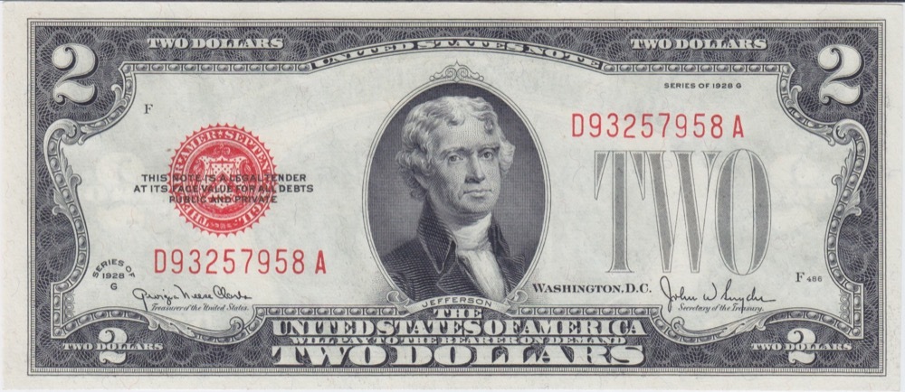 United States 1928 2 Dollars Pick#378g Uncirculated product image