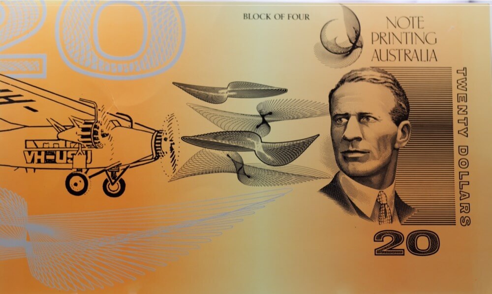 1993 Twenty Dollar Uncut Block of Four Notes - Red Serials product image