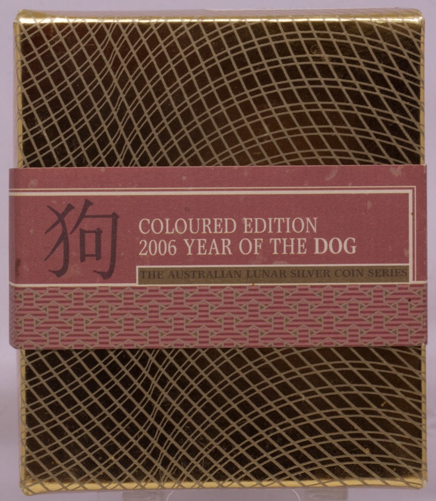 2006 Silver Lunar One Ounce Coloured Specimen Coin Dog product image