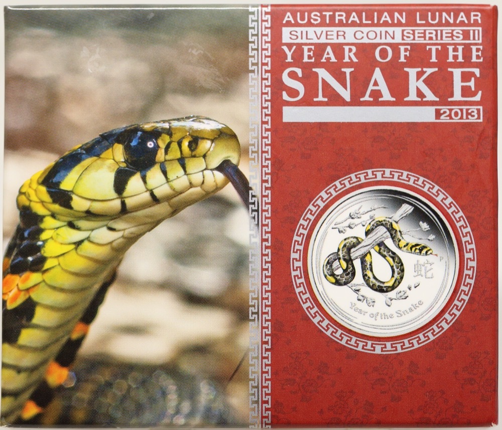 2013 Silver Lunar 1oz Coloured Proof Lunar Year of the Snake product image
