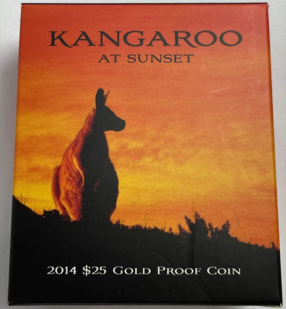 2014 $25 Gold Proof Coin Kangaroo at Sunset product image