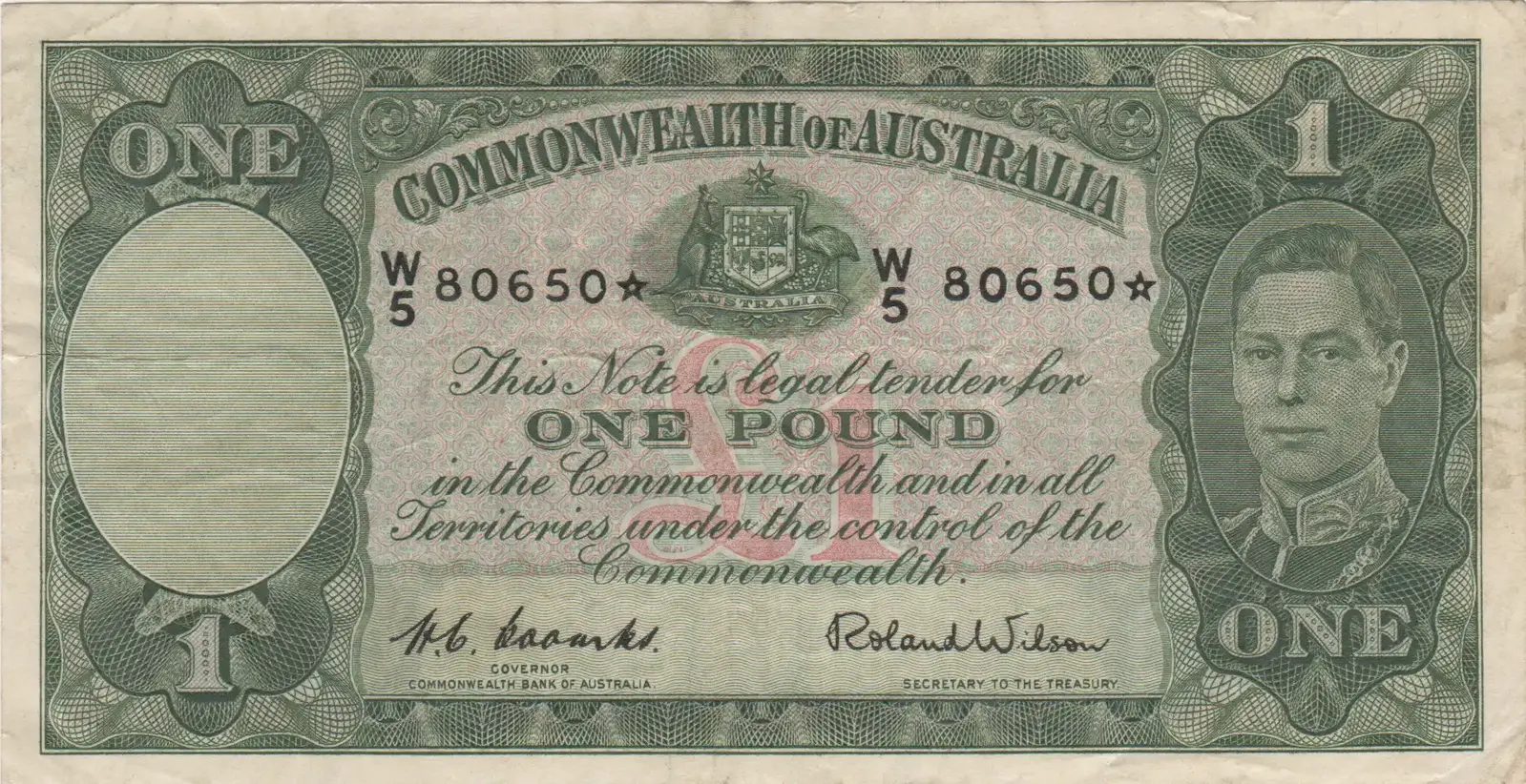 1952 One Pound Coombs/Wilson R32s Very Fine product image