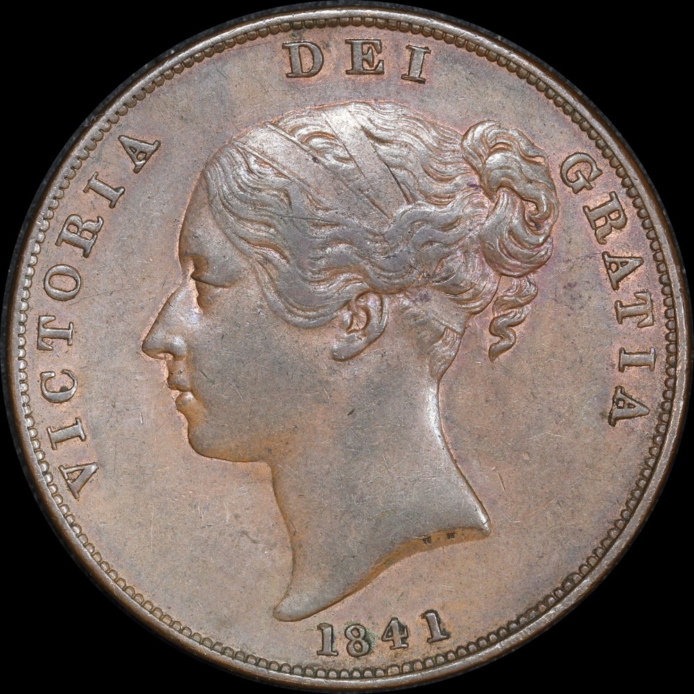 1841 Copper Penny Victoria S#3948 Extremely Fine product image