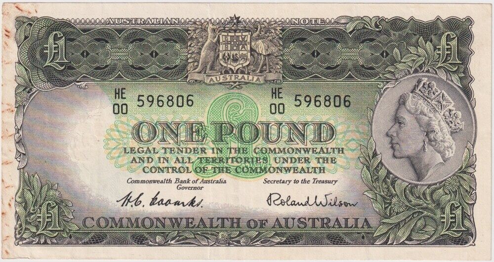1953 One Pound Coombs/Wilson R33 good VF product image