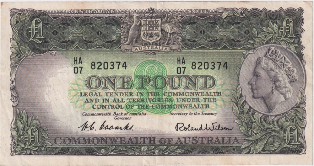 1953 One Pound Coombs/Wilson R33 good VF product image