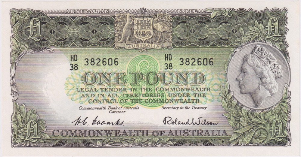 1953 One Pound Coombs/Wilson R33 good EF product image