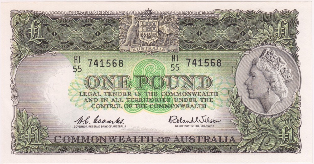 1961 One Pound Coombs/Wilson R34A about Unc product image