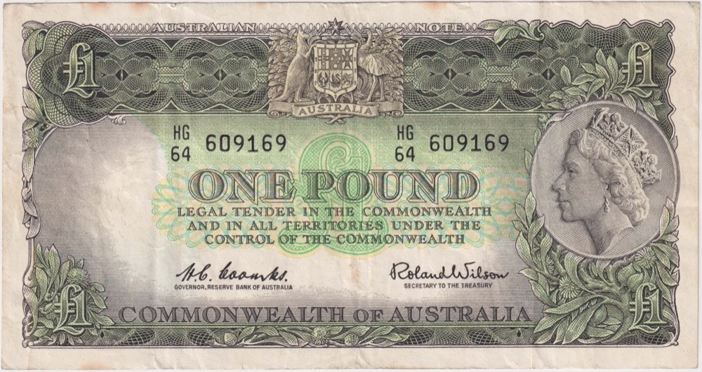 1961 One Pound Coombs/Wilson R34a Very Good product image