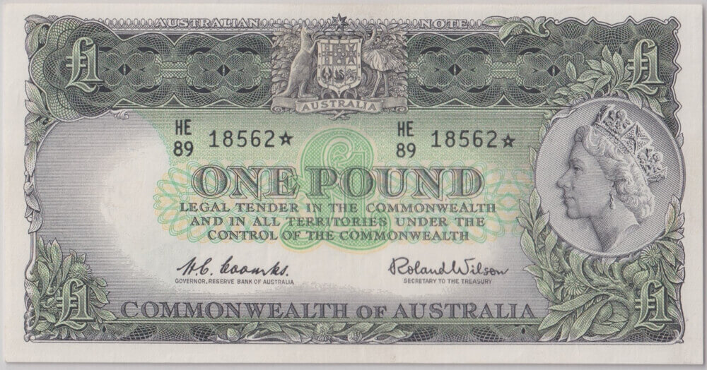 1961 One Pound Coombs/Wilson R34as PCGS AU55 product image
