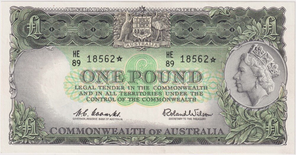 1961 One Pound Coombs/Wilson R34AS good EF product image
