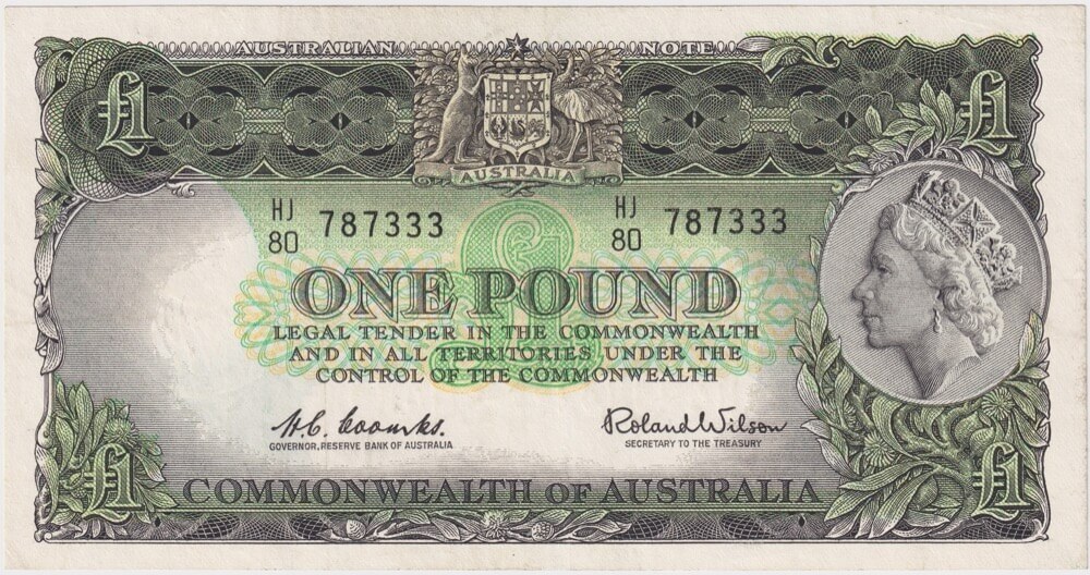 1961 One Pound Coombs/Wilson R34B good EF product image