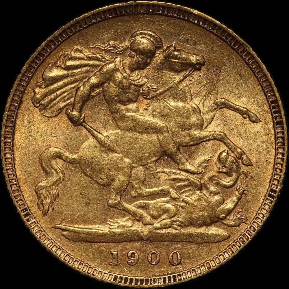 1900 Perth Veiled Head Half Sovereign good VF product image