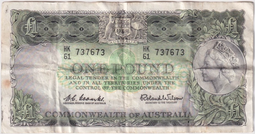 1961 One Pound Coombs/Wilson R34B good VF product image