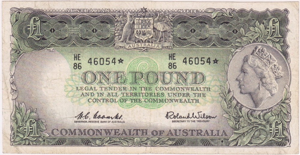 1961 One Pound Star Note Coombs/Wilson R34bS Fine product image