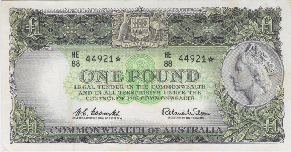 1961 One Pound Star Note Coombs/Wilson R34BS good VF product image