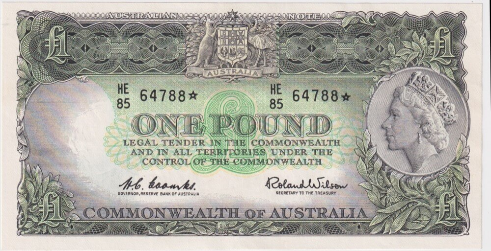 1961 One Pound Star Note Coombs/Wilson R34bs PCGS Choice UNC 64 product image