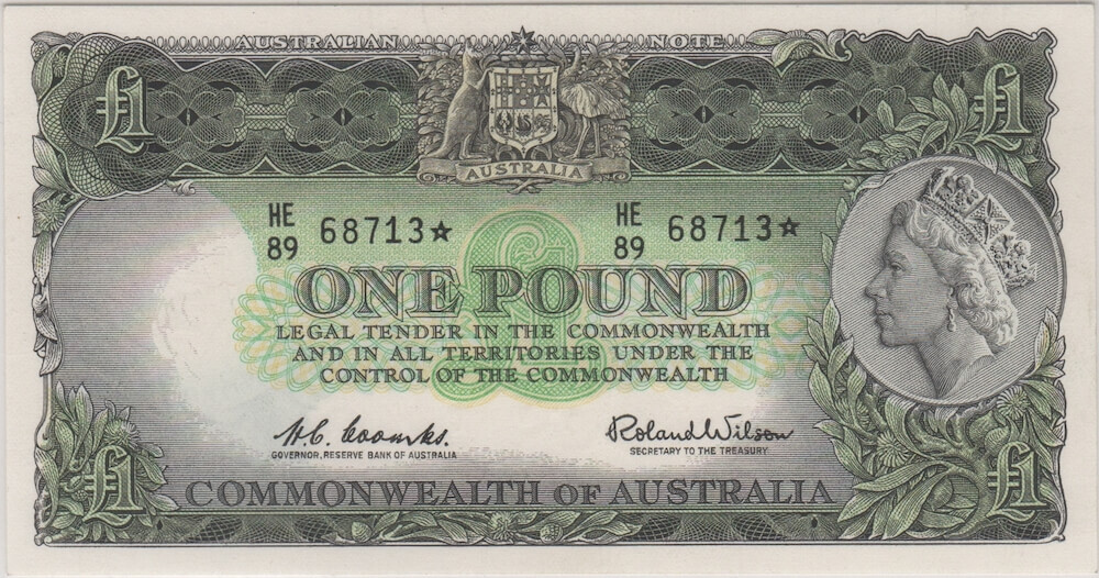 1961 One Pound Star Note Coombs/Wilson R34bS PCGS 66PPQ product image