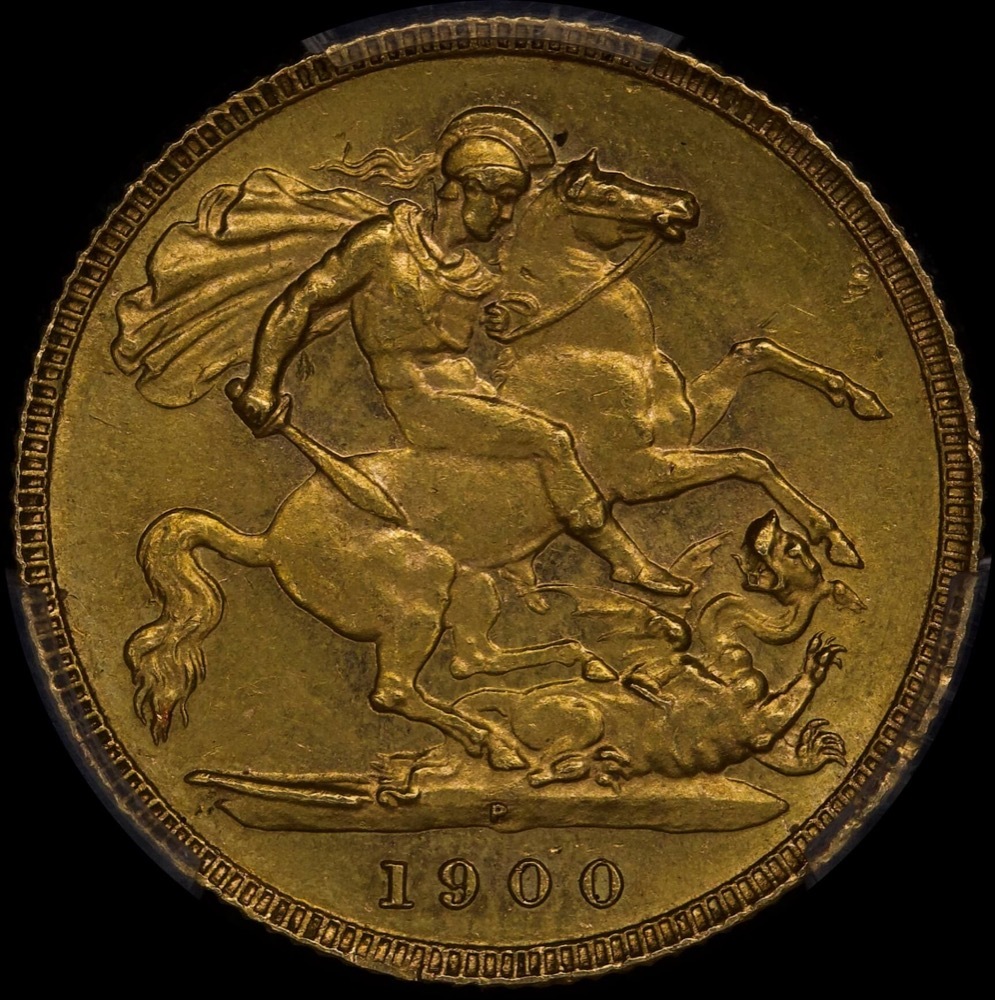 1900 Perth Veiled Head Half Sovereign Unc (PCGS MS62) product image