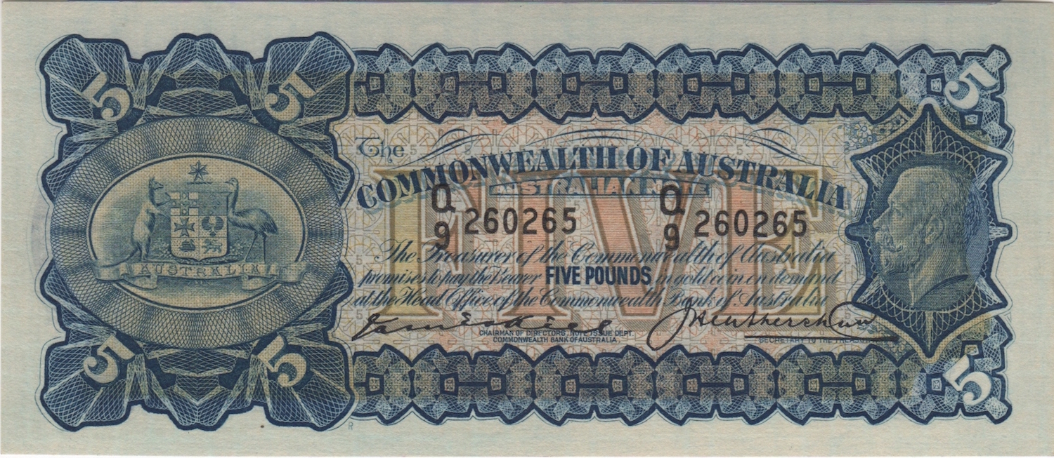 1927 Five Pound Kell/Heathershaw R39 Uncirculated product image