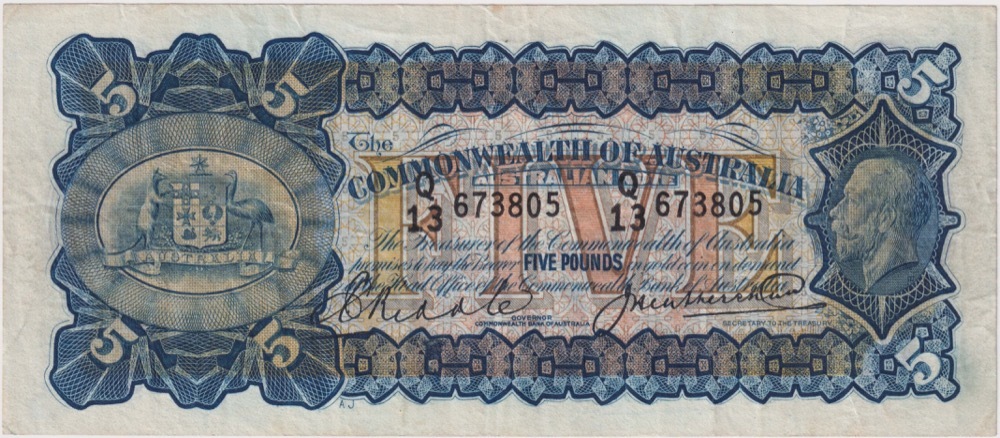1928 Five Pound Riddle/Heathershaw R42 Extremely Fine product image