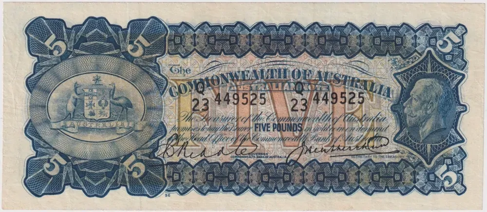 1928 Five Pound Riddle/Heathershaw R42 Good VF product image